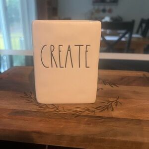 Rae Dunn Cream 'Create' Ceramic Block